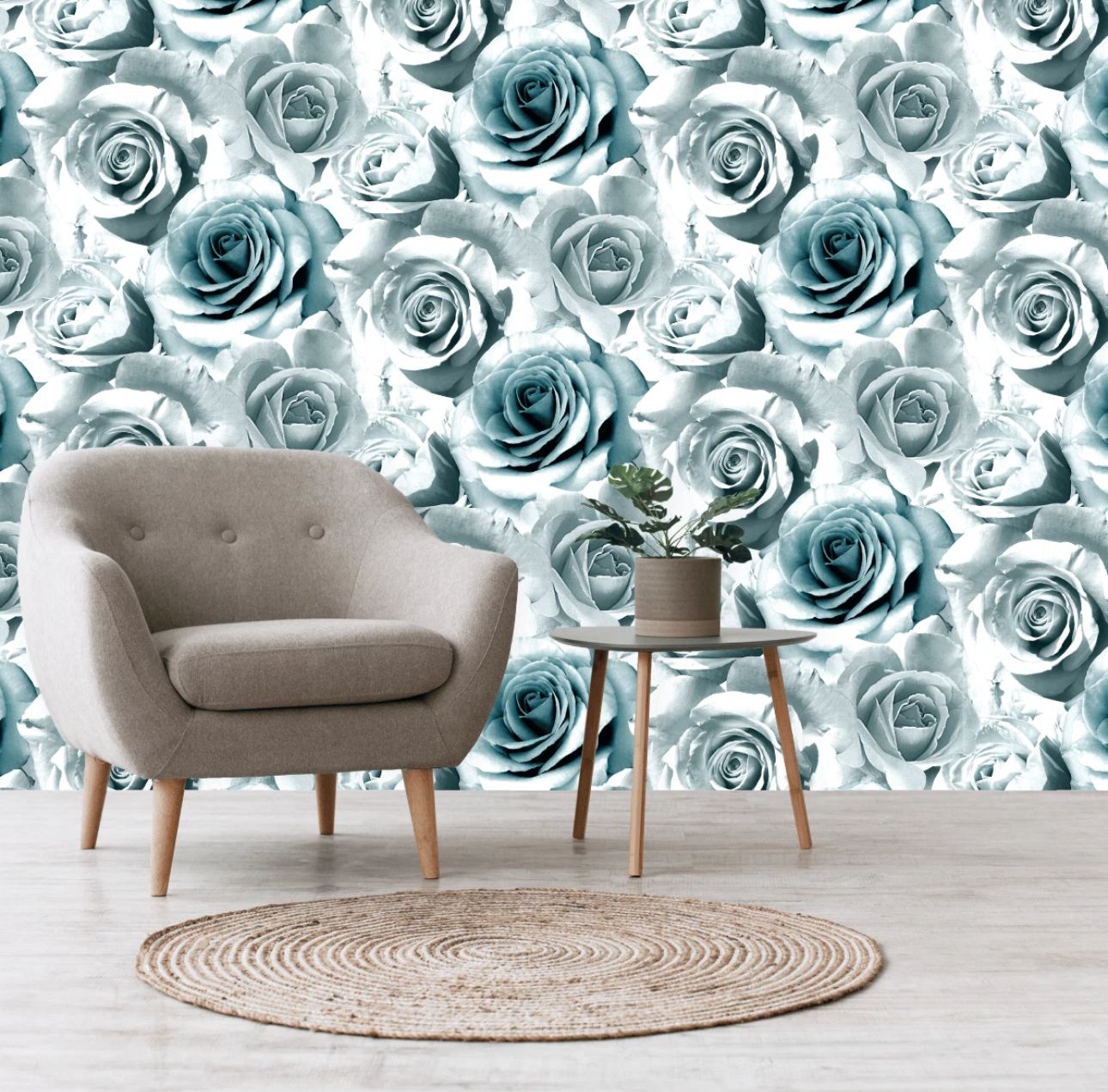Madison Floral Flower Rose Bloom Blue
