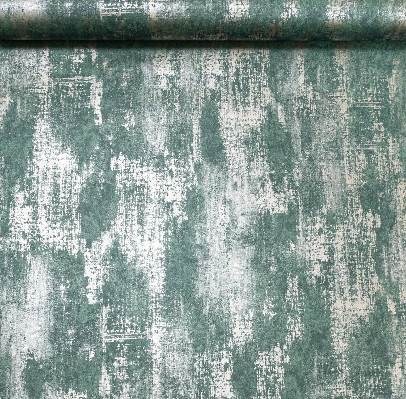 Green Copper Industrial Concrete Effect Wallpaper
