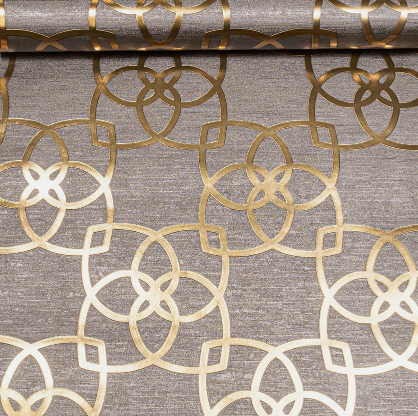 Muriva Precious Silks Marrakesh Wallpaper - Warm Grey Gold