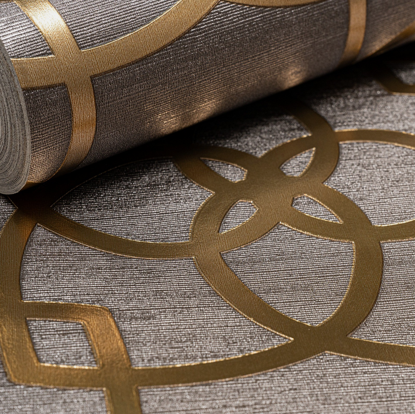 Muriva Precious Silks Marrakesh Wallpaper - Warm Grey Gold