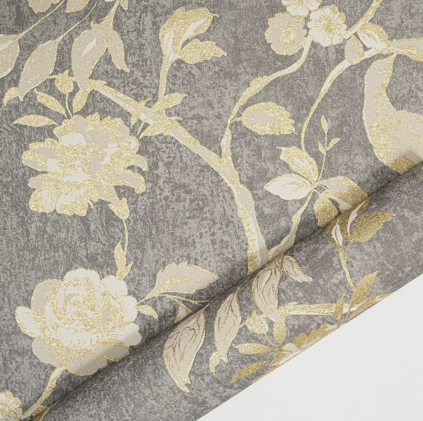 Paradise Birds Wallpaper - Gold Print