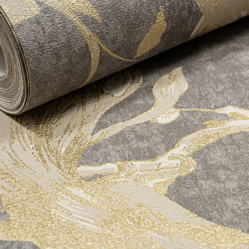 Paradise Birds Wallpaper - Gold Print